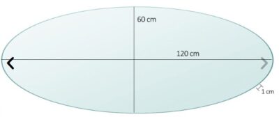 plateau table ovale verre