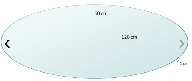 plateau table ovale verre